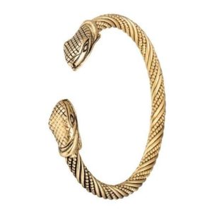Bracelet Serpent Jonc Viking avec Deux Têtes Or