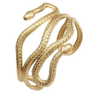 Bracelet Manchette Serpent Or